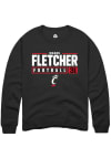 Main image for Mason Fletcher  Rally Cincinnati Bearcats Mens Black NIL Stacked Box Long Sleeve Crew Sweatshirt