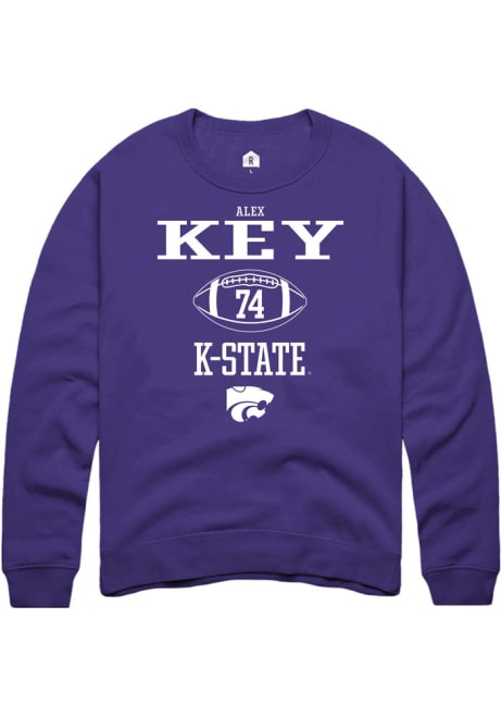 Alex Key Rally Mens Purple K-State Wildcats NIL Sport Icon Crew Sweatshirt