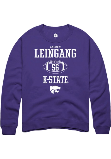 Andrew Leingang Rally Mens Purple K-State Wildcats NIL Sport Icon Crew Sweatshirt