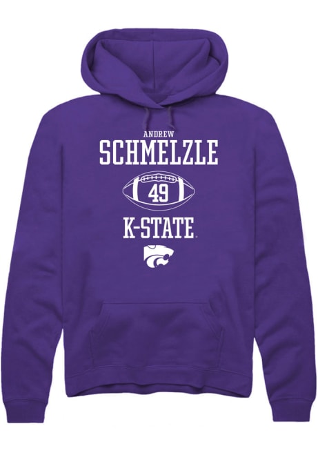 Andrew Schmelzle Rally Mens Purple K-State Wildcats NIL Sport Icon Hooded Sweatshirt