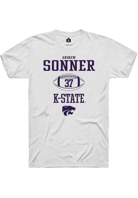 Andrew Sonner White K-State Wildcats NIL Sport Icon Short Sleeve T Shirt