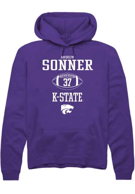Andrew Sonner Rally Mens Purple K-State Wildcats NIL Sport Icon Hooded Sweatshirt