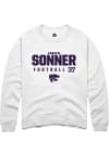 Main image for Andrew Sonner Rally Mens White K-State Wildcats NIL Stacked Box Crew Sweatshirt