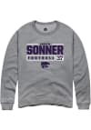 Main image for Andrew Sonner Rally Mens Graphite K-State Wildcats NIL Stacked Box Crew Sweatshirt