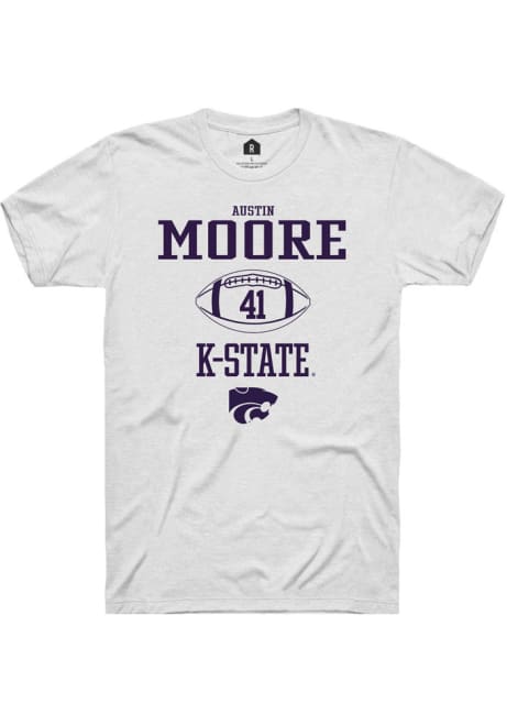 Austin Moore White K-State Wildcats NIL Sport Icon Short Sleeve T Shirt