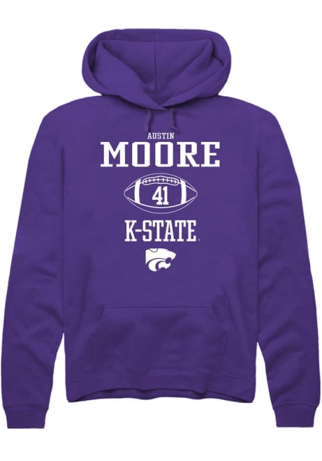 Austin Moore Rally Mens Purple K-State Wildcats NIL Sport Icon Hooded Sweatshirt