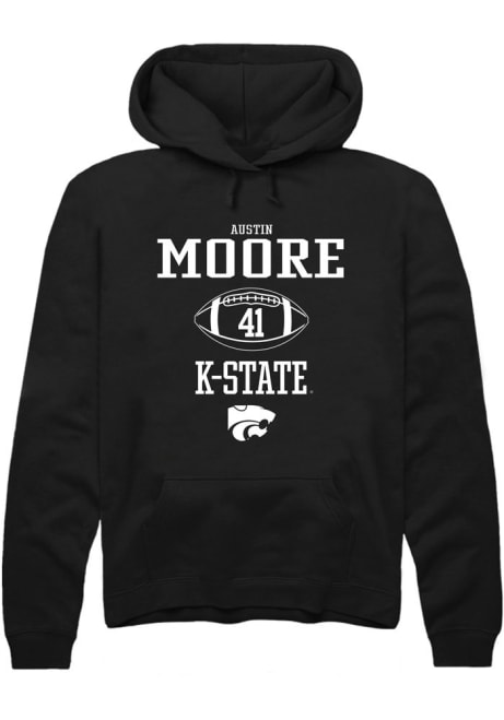 Austin Moore Rally Mens Black K-State Wildcats NIL Sport Icon Hooded Sweatshirt