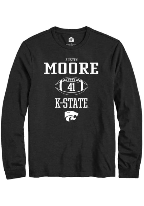 Austin Moore Rally Mens Black K-State Wildcats NIL Sport Icon Tee