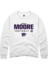 Main image for Austin Moore  Rally K-State Wildcats Mens White NIL Stacked Box Long Sleeve Crew Sweatshirt