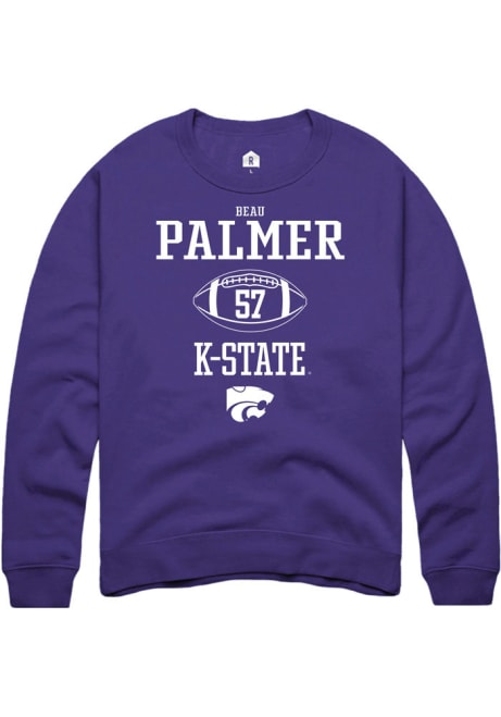 Beau Palmer Rally Mens Purple K-State Wildcats NIL Sport Icon Crew Sweatshirt