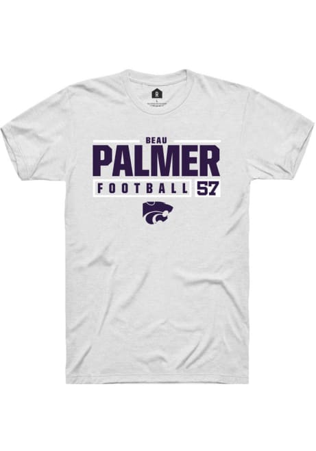Beau Palmer White K-State Wildcats NIL Stacked Box Short Sleeve T Shirt