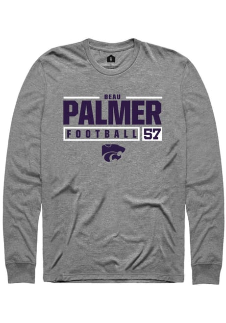 Beau Palmer Rally Mens Graphite K-State Wildcats NIL Stacked Box Tee