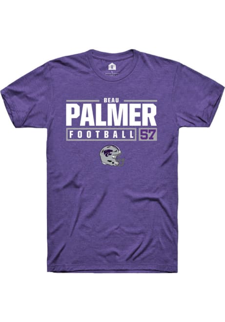 Beau Palmer Purple K-State Wildcats NIL Stacked Box Short Sleeve T Shirt