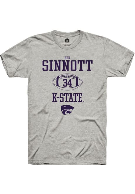 Ben Sinnott Ash K-State Wildcats NIL Sport Icon Short Sleeve T Shirt