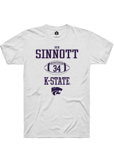 Ben Sinnott White K-State Wildcats NIL Sport Icon Short Sleeve T Shirt