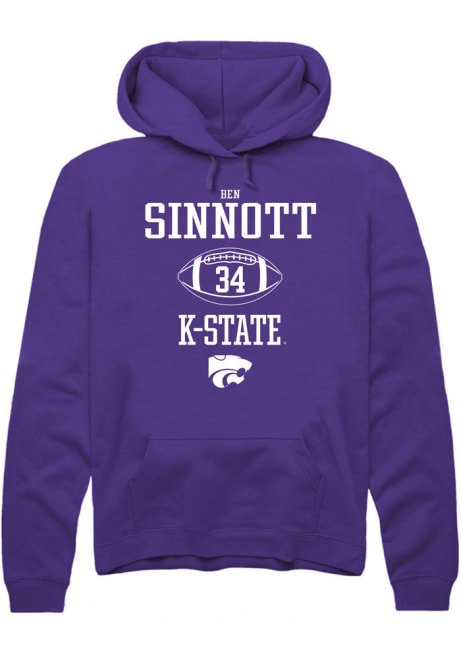 Ben Sinnott Rally Mens Purple K-State Wildcats NIL Sport Icon Hooded Sweatshirt