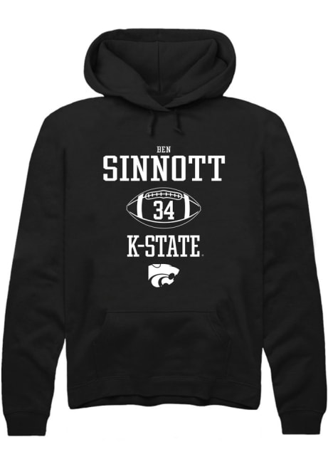 Ben Sinnott Rally Mens Black K-State Wildcats NIL Sport Icon Hooded Sweatshirt