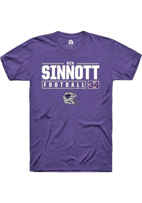 Ben Sinnott Purple K-State Wildcats NIL Stacked Box Short Sleeve T Shirt