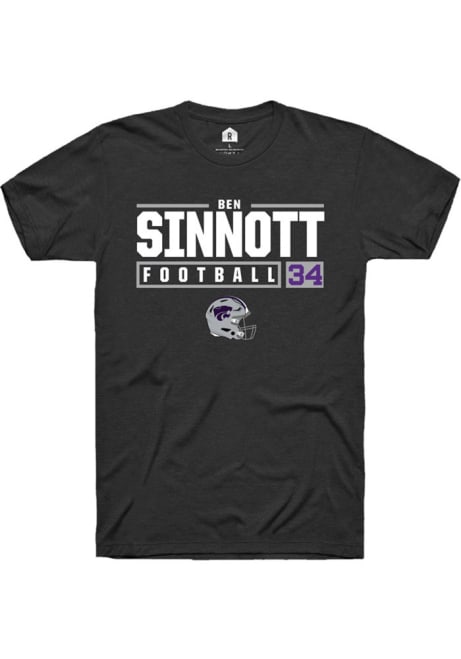 Ben Sinnott Black K-State Wildcats NIL Stacked Box Short Sleeve T Shirt
