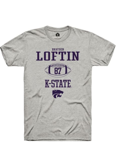 Brayden Loftin Grey K-State Wildcats NIL Sport Icon Short Sleeve T Shirt