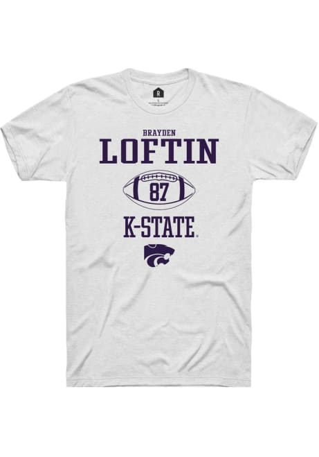 Brayden Loftin White K-State Wildcats NIL Sport Icon Short Sleeve T Shirt