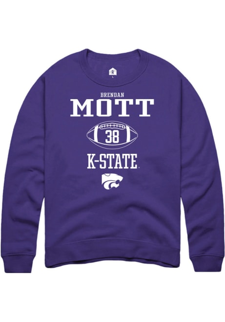 Brendan Mott Rally Mens Purple K-State Wildcats NIL Sport Icon Crew Sweatshirt