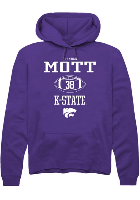 Brendan Mott Rally Mens Purple K-State Wildcats NIL Sport Icon Hooded Sweatshirt