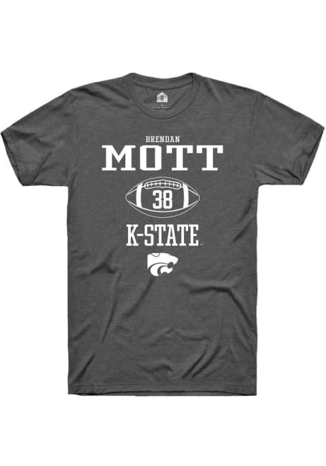 Brendan Mott Dark Grey K-State Wildcats NIL Sport Icon Short Sleeve T Shirt