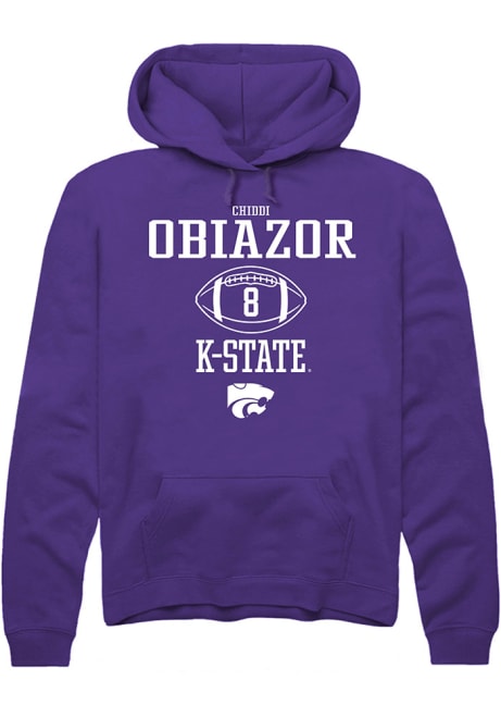 Chiddi Obiazor Rally Mens Purple K-State Wildcats NIL Sport Icon Hooded Sweatshirt