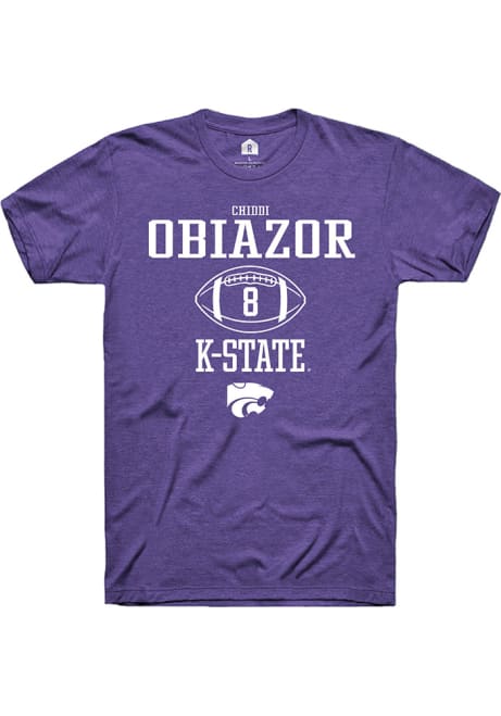 Chiddi Obiazor Purple K-State Wildcats NIL Sport Icon Short Sleeve T Shirt