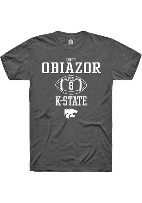 Chiddi Obiazor Dark Grey K-State Wildcats NIL Sport Icon Short Sleeve T Shirt