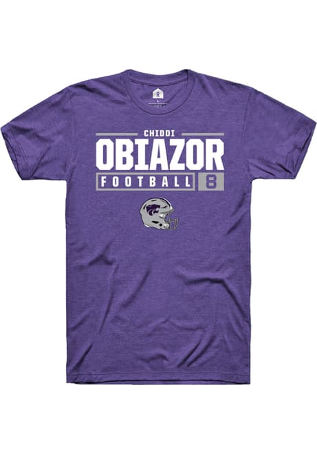 Chiddi Obiazor Purple K-State Wildcats NIL Stacked Box Short Sleeve T Shirt