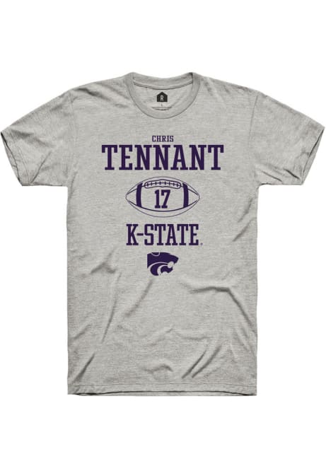Chris Tennant Ash K-State Wildcats NIL Sport Icon Short Sleeve T Shirt