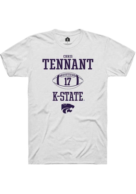 Chris Tennant White K-State Wildcats NIL Sport Icon Short Sleeve T Shirt