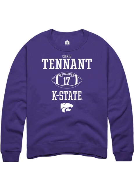 Chris Tennant Rally Mens Purple K-State Wildcats NIL Sport Icon Crew Sweatshirt