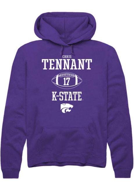 Chris Tennant Rally Mens Purple K-State Wildcats NIL Sport Icon Hooded Sweatshirt