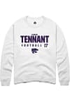 Main image for Chris Tennant Rally Mens White K-State Wildcats NIL Stacked Box Crew Sweatshirt