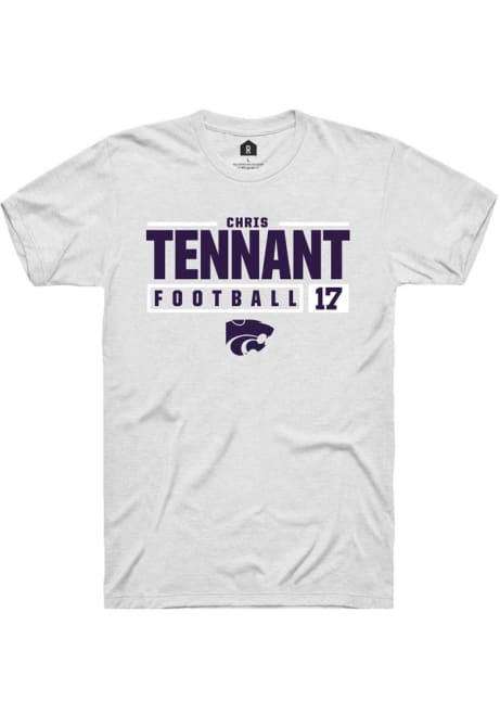Chris Tennant White K-State Wildcats NIL Stacked Box Short Sleeve T Shirt