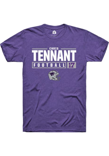 Chris Tennant Purple K-State Wildcats NIL Stacked Box Short Sleeve T Shirt