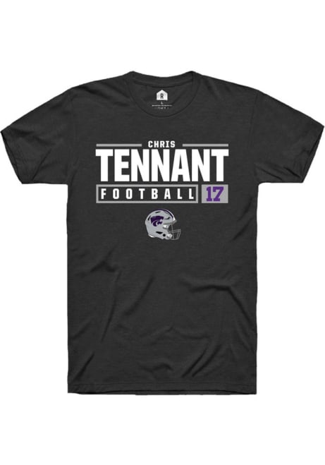Chris Tennant Black K-State Wildcats NIL Stacked Box Short Sleeve T Shirt