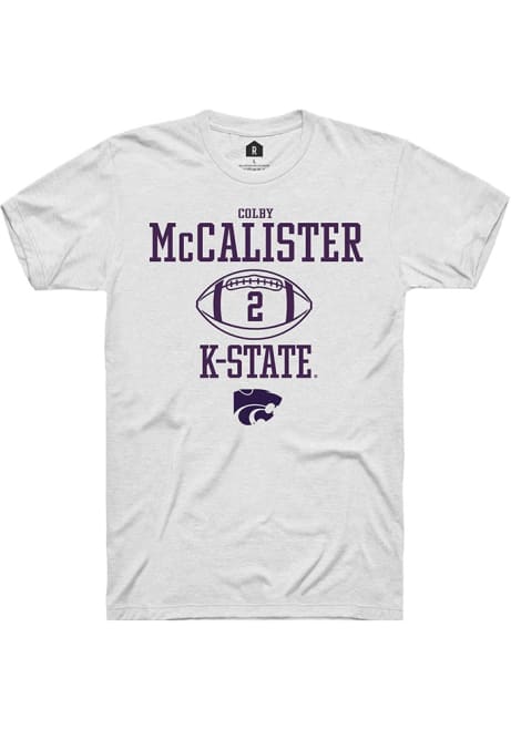 Colby McCalister White K-State Wildcats NIL Sport Icon Short Sleeve T Shirt