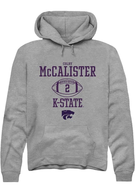 Colby McCalister Rally Mens Graphite K-State Wildcats NIL Sport Icon Hooded Sweatshirt