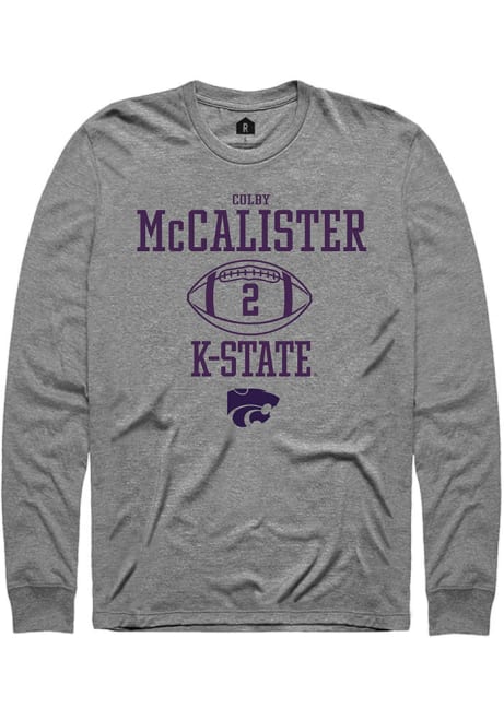 Colby McCalister Rally Mens Graphite K-State Wildcats NIL Sport Icon Tee