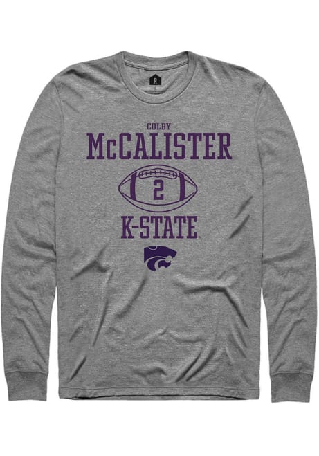 Colby McCalister Rally Mens Grey K-State Wildcats NIL Sport Icon Tee