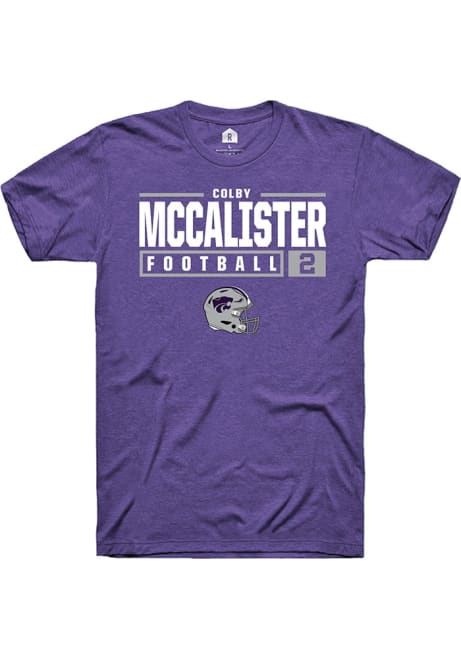 Colby McCalister Purple K-State Wildcats NIL Stacked Box Short Sleeve T Shirt