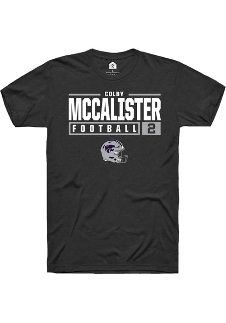 Colby McCalister Black K-State Wildcats NIL Stacked Box Short Sleeve T Shirt