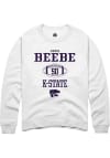 Main image for Cooper Beebe  Rally K-State Wildcats Mens White NIL Sport Icon Long Sleeve Crew Sweatshirt