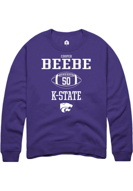 Cooper Beebe Rally Mens Purple K-State Wildcats NIL Sport Icon Crew Sweatshirt