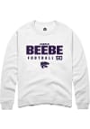 Main image for Cooper Beebe  Rally K-State Wildcats Mens White NIL Stacked Box Long Sleeve Crew Sweatshirt