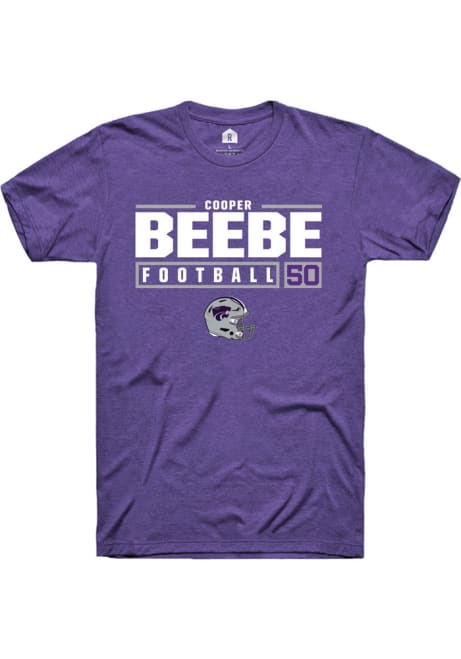 Cooper Beebe Purple K-State Wildcats NIL Stacked Box Short Sleeve T Shirt